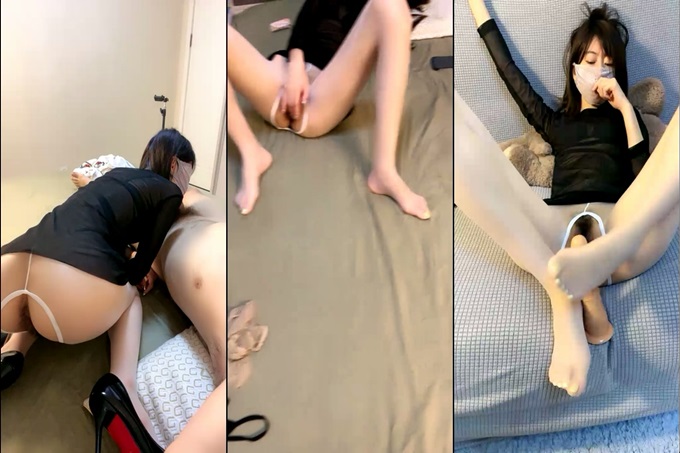 ！楼道厕所操逼！扶着楼梯翘臀后入，跪在马桶上爆操，开档丝袜无毛内射