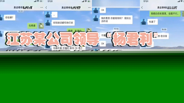 江苏某公司领导“杨君利”潜规则员工不成反被其曝光老少通吃