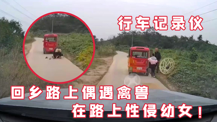 【2022.11.2行车记录仪】回乡路上偶遇禽兽在路上性侵幼女！不知道是父女还是爷孙